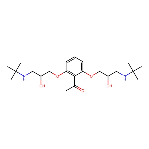 Ethanone, 1-(2,6-bis(3-((1,1-dimethylethyl)amino)-2-hydroxypropoxy)phenyl)- structure