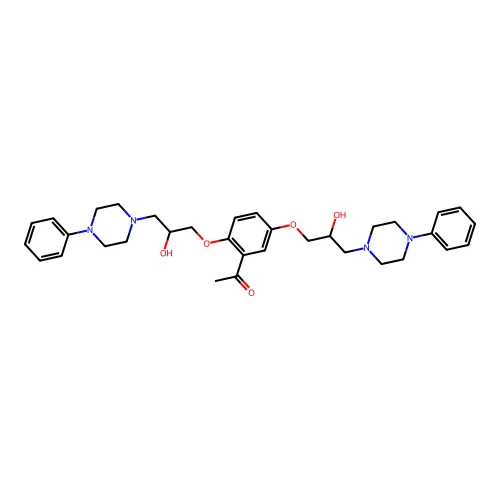 Ethanone, 1-(2,5-bis(2-hydroxy-3-(4-phenyl-1-piperazinyl)propoxy)phenyl)- structure