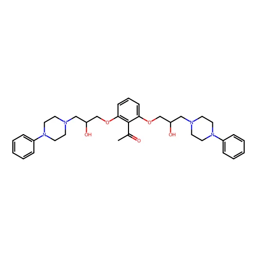 Ethanone, 1-(2,6-bis(2-hydroxy-3-(4-phenyl-1-piperazinyl)propoxy)phenyl)- structure