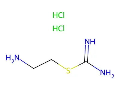 2-Aminoethyl carbamimidothioate--hydrogen chloride (1/2) structure