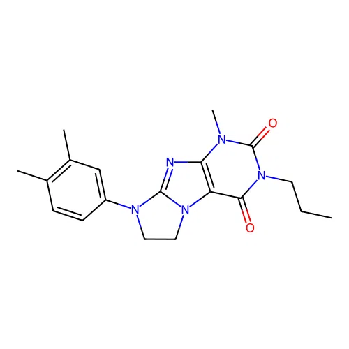8-(3,4-dimethylphenyl)-1-methyl-3-propyl-1H,2H,3H,4H,6H,7H,8H-imidazo[1,2-g]purine-2,4-dione structure