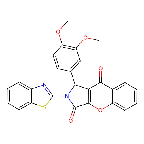 2-(1,3-benzothiazol-2-yl)-1-(3,4-dimethoxyphenyl)-1,2-dihydrochromeno[2,3-c]pyrrole-3,9-dione structure