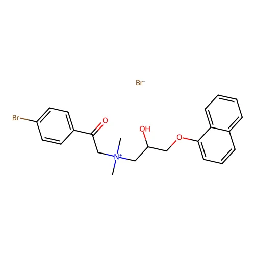 Ammonium, (p-bromophenacyl)dimethyl(2-hydroxy-3-(1-naphthyloxy)propyl)-, bromide structure