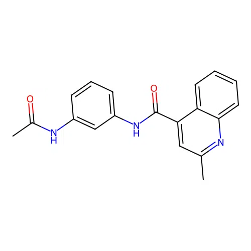 N-(3-acetamidophenyl)-2-methylquinoline-4-carboxamide structure