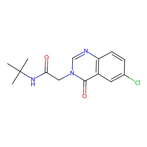 N-tert-butyl-2-(6-chloro-4-oxoquinazolin-3(4H)-yl)acetamide structure