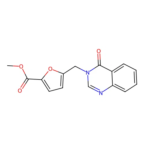 methyl 5-[(4-oxoquinazolin-3(4H)-yl)methyl]furan-2-carboxylate structure