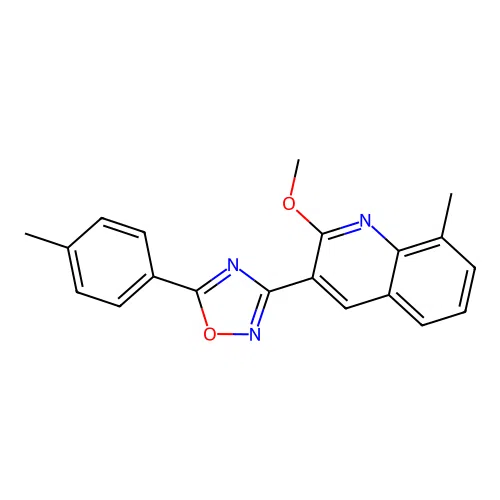 2-Methoxy-8-methyl-3-[5-(4-methylphenyl)-1,2,4-oxadiazol-3-yl]quinoline structure