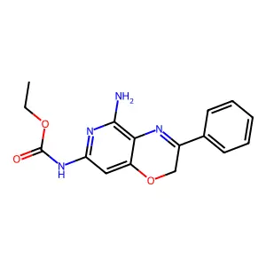 Carbamic acid, (5-amino-3-phenyl-2H-pyrido(4,3-b)-1,4-oxazin-7-yl)-, ethyl ester structure