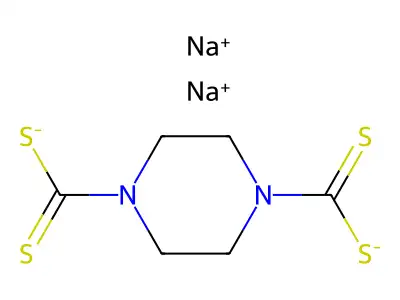 1,4-piperazinedicarbodithioic acid, disodium salt structure