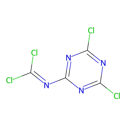 1,1-dichloro-N-(4,6-dichloro-1,3,5-triazin-2-yl)methanimine structure