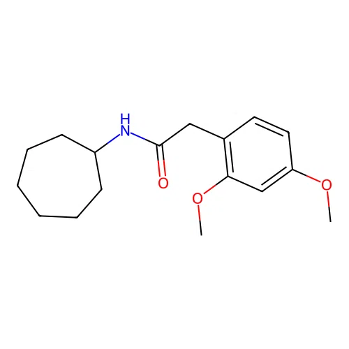 N-cycloheptyl-2-(2,4-dimethoxyphenyl)acetamide structure