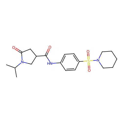 5-oxo-N-(4-piperidin-1-ylsulfonylphenyl)-1-propan-2-ylpyrrolidine-3-carboxamide structure