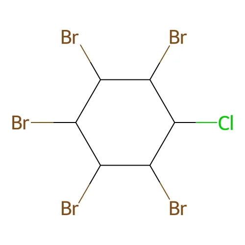 1,2,3,4,5-Pentabromo-6-chlorocyclohexane structure