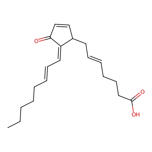 7-(5-Oct-2-enylidene-4-oxo-1-cyclopent-2-enyl)-5-heptenoic acid structure