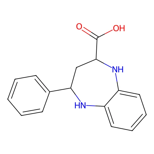 4-Phenyl-2,3,4,5-tetrahydro-1H-1,5-benzodiazepine-2-carboxylic acid structure