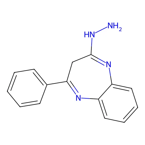 2H-1,5-Benzodiazepin-2-one, 1,3-dihydro-4-phenyl-, hydrazone structure