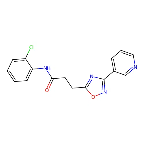 N-(2-chlorophenyl)-3-(3-pyridin-3-yl-1,2,4-oxadiazol-5-yl)propanamide structure