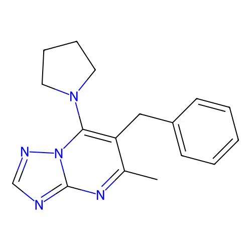 6-Benzyl-5-methyl-7-(pyrrolidin-1-yl)[1,2,4]triazolo[1,5-a]pyrimidine structure