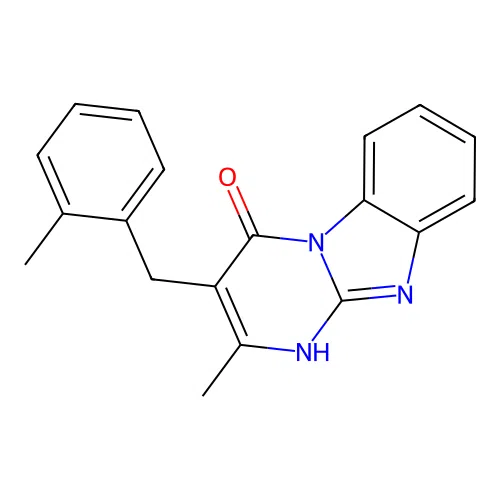 2-methyl-3-(2-methylbenzyl)pyrimido[1,2-a]benzimidazol-4(1H)-one structure