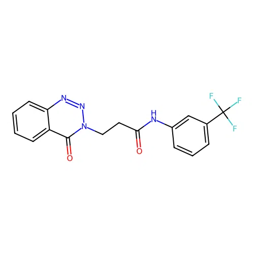 3-(4-oxo-1,2,3-benzotriazin-3(4H)-yl)-N-[3-(trifluoromethyl)phenyl]propanamide structure