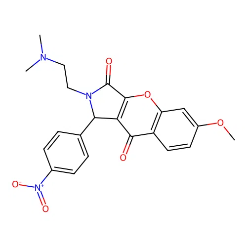 2-[2-(dimethylamino)ethyl]-6-methoxy-1-(4-nitrophenyl)-1,2-dihydrochromeno[2,3-c]pyrrole-3,9-dione structure