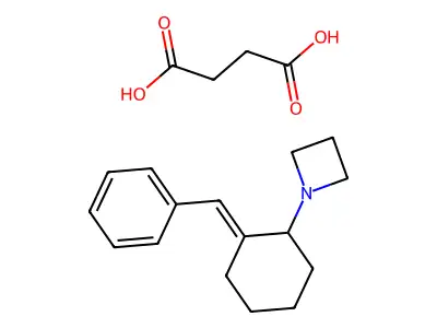 1-(2-Benzylidenecyclohexyl)azetidine;butanedioic acid structure