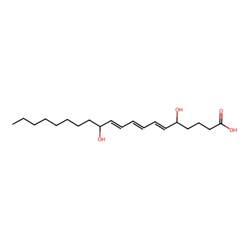 5,12-Dihydroxyicosa-6,8,10-trienoic acid structure