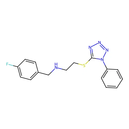 N-(4-fluorobenzyl)-2-[(1-phenyl-1H-tetrazol-5-yl)sulfanyl]ethanamine structure
