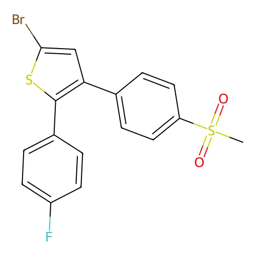5-Bromo-2-(4-fluorophenyl)-3-(4-(methylsulfonyl)phenyl)thiophene structure