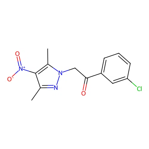 1-(3-Chlorophenyl)-2-(3,5-dimethyl-4-nitropyrazol-1-yl)ethanone structure