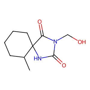 1,3-Diazaspiro(4.5)decane-2,4-dione, 3-(hydroxymethyl)-6-methyl- structure