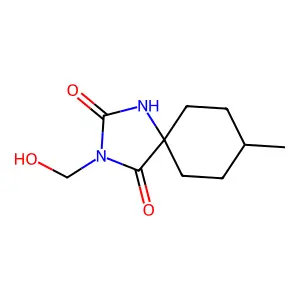 1,3-Diazaspiro(4.5)decane-2,4-dione, 3-(hydroxymethyl)-8-methyl- structure