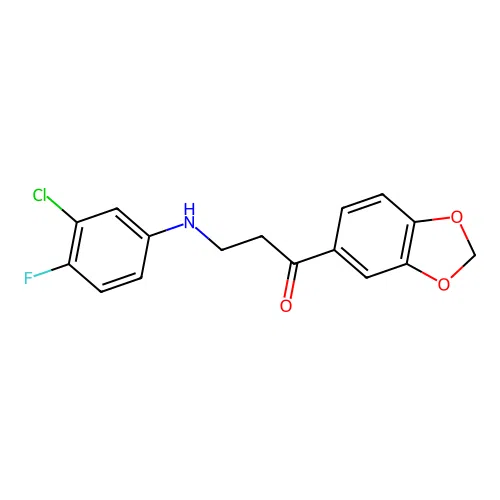 1-(1,3-Benzodioxol-5-yl)-3-(3-chloro-4-fluoroanilino)-1-propanone structure
