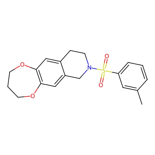 8-(3-methylphenyl)sulfonyl-2,3,4,7,9,10-hexahydro-[1,4]dioxepino[2,3-g]isoquinoline structure