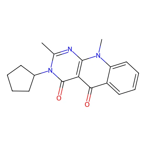 3-cyclopentyl-2,10-dimethylpyrimido[4,5-b]quinoline-4,5(3H,10H)-dione structure