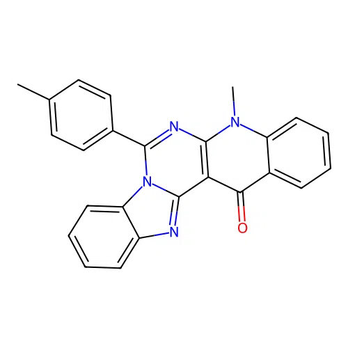 5-methyl-7-(4-methylphenyl)benzimidazo[1',2':1,6]pyrimido[4,5-b]quinolin-14(5H)-one structure