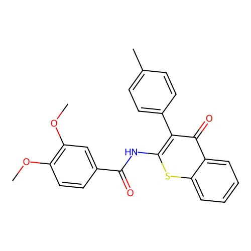 3,4-dimethoxy-N-[3-(4-methylphenyl)-4-oxo-4H-thiochromen-2-yl]benzamide structure