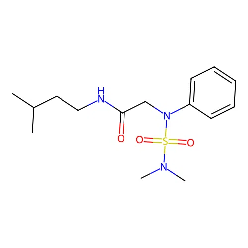 2-[N-(dimethylsulfamoyl)anilino]-N-(3-methylbutyl)acetamide structure