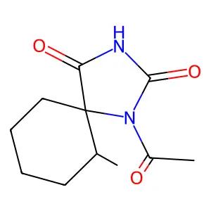 1,3-Diazaspiro(4.5)decane-2,4-dione, 1-acetyl-6-methyl- structure