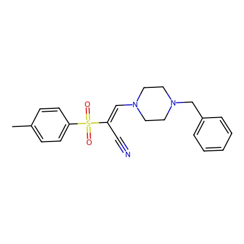 3-(4-Benzylpiperazin-1-yl)-2-(4-methylphenyl)sulfonylprop-2-enenitrile structure