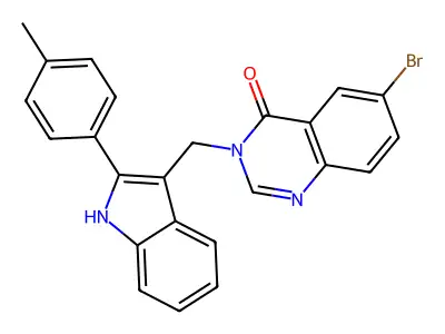 4(3H)-Quinazolinone, 6-bromo-3-((2-(4-methylphenyl)-1H-indol-3-yl)methyl)- structure
