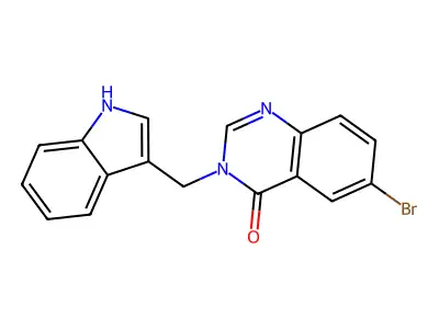 4(3H)-Quinazolinone, 6-bromo-3-(1H-indol-3-ylmethyl)- structure