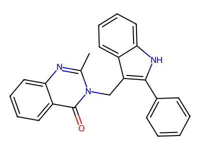 4(3H)-Quinazolinone, 2-methyl-3-((2-phenyl-1H-indol-3-yl)methyl)- structure
