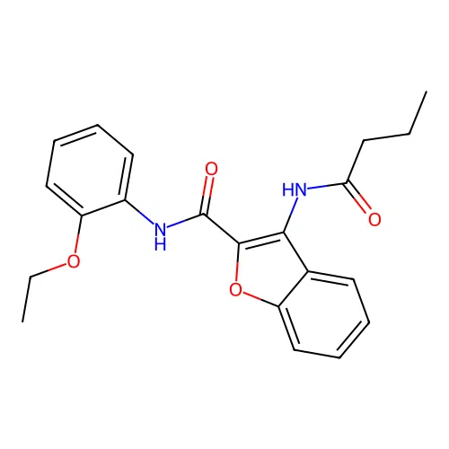 3-butyramido-N-(2-ethoxyphenyl)benzofuran-2-carboxamide structure
