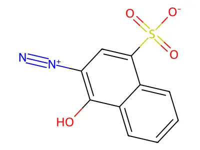 1-Hydroxy-4-sulphonatonaphthalene-2-diazonium structure