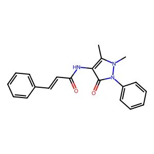 N-(1,5-dimethyl-3-oxo-2-phenylpyrazol-4-yl)-3-phenylprop-2-enamide structure
