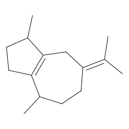 1,4-Dimethyl-7-(propan-2-ylidene)-1,2,3,4,5,6,7,8-octahydroazulene structure