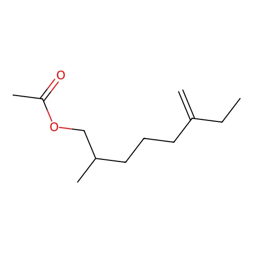 2-Methyl-6-methylideneoctyl acetate structure
