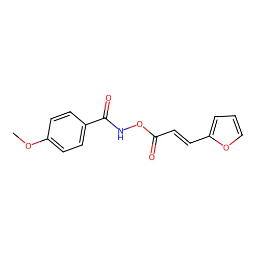 [(4-methoxybenzoyl)amino] (E)-3-(furan-2-yl)prop-2-enoate structure