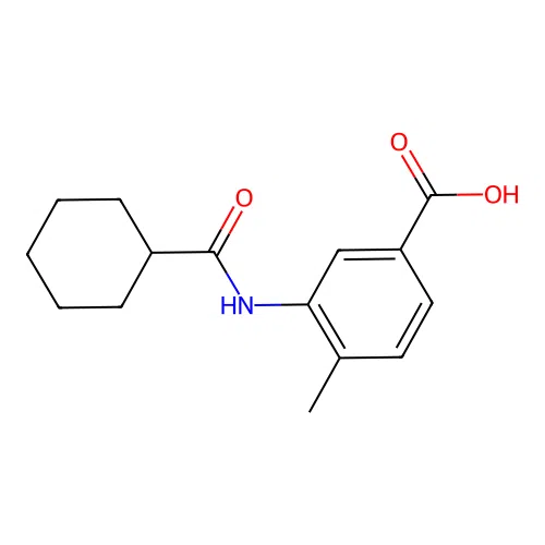 3-[(Cyclohexylcarbonyl)amino]-4-methylbenzoic acid structure